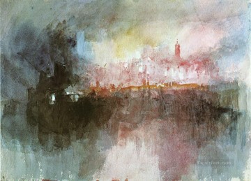  Houses Oil Painting - The Burning of the Houses of Parliament Turner